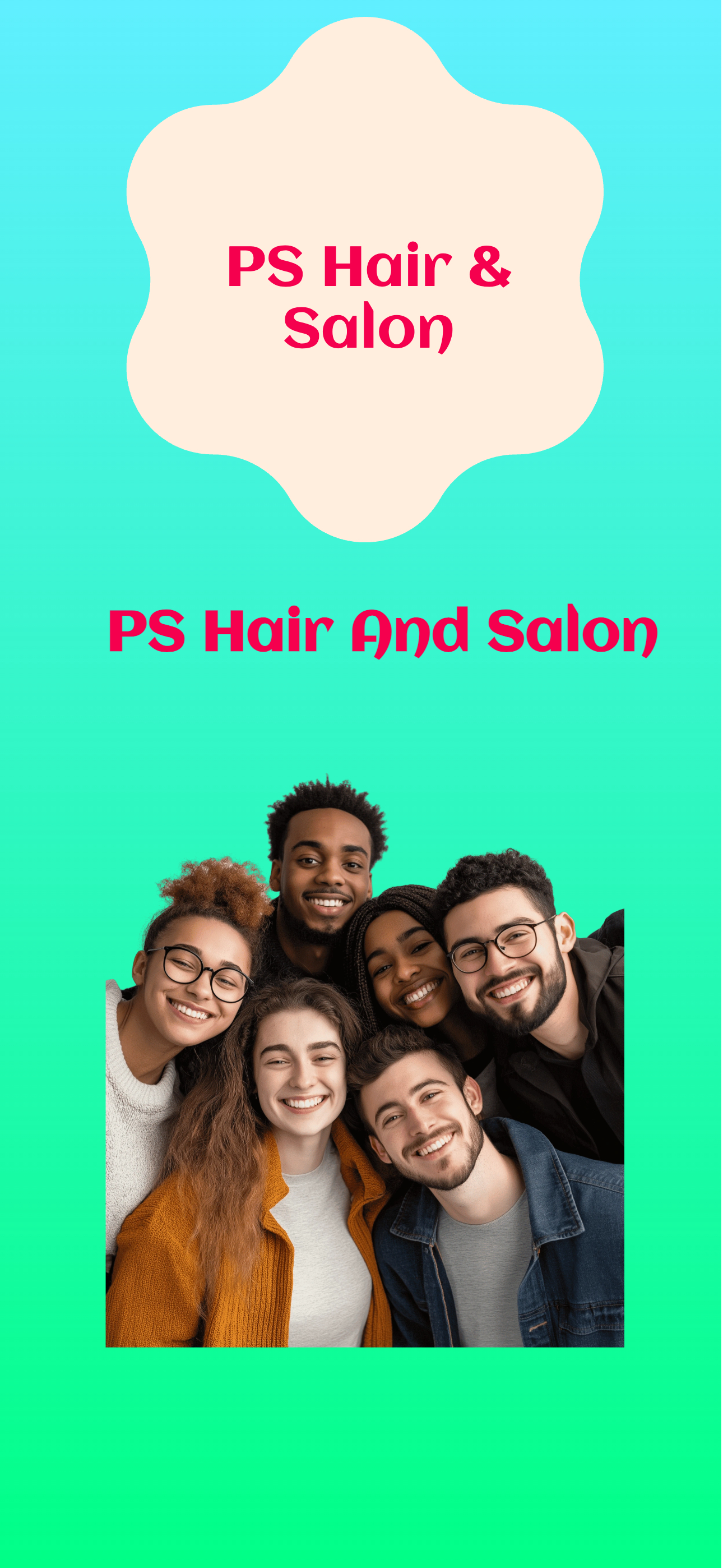 PS Hair Salon App Home Screen