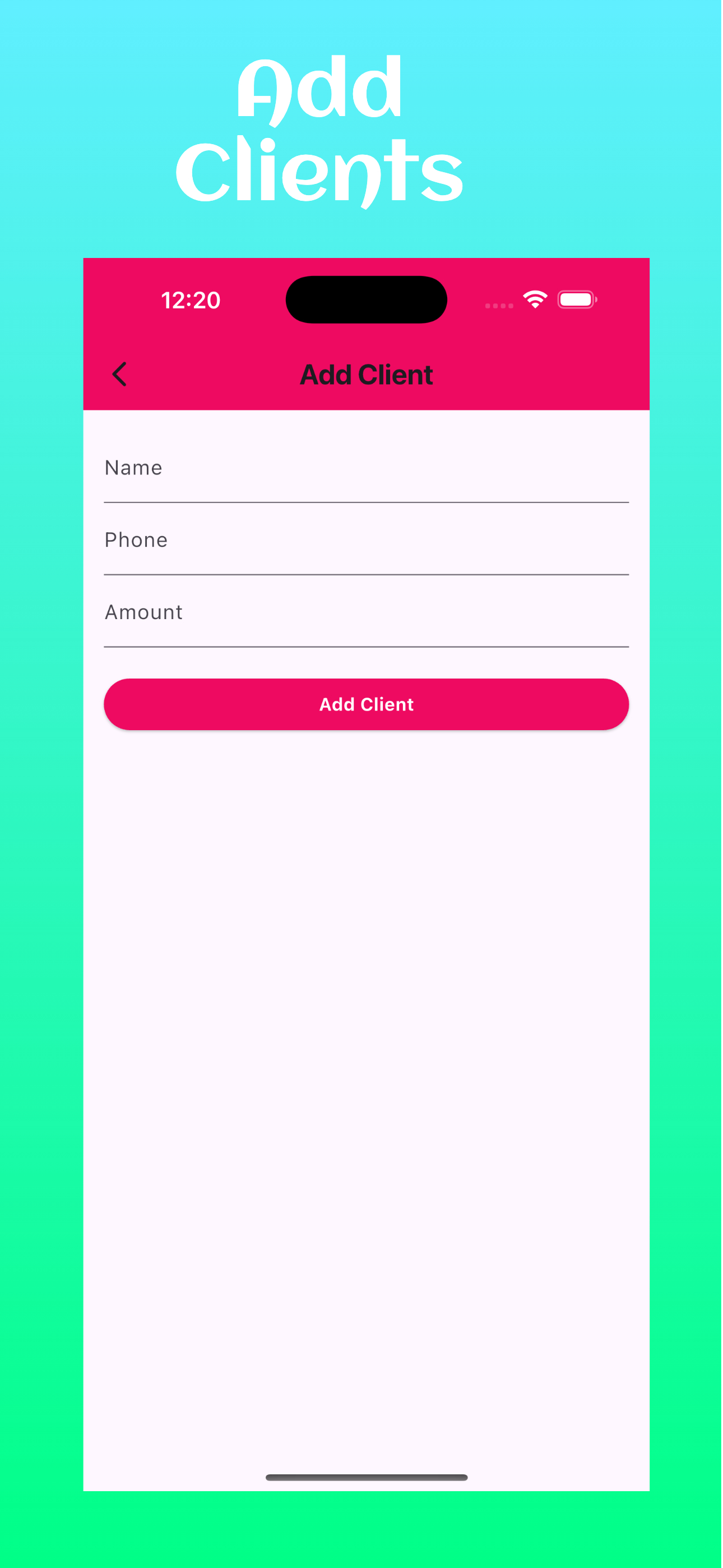 PS Hair Salon App Services Menu