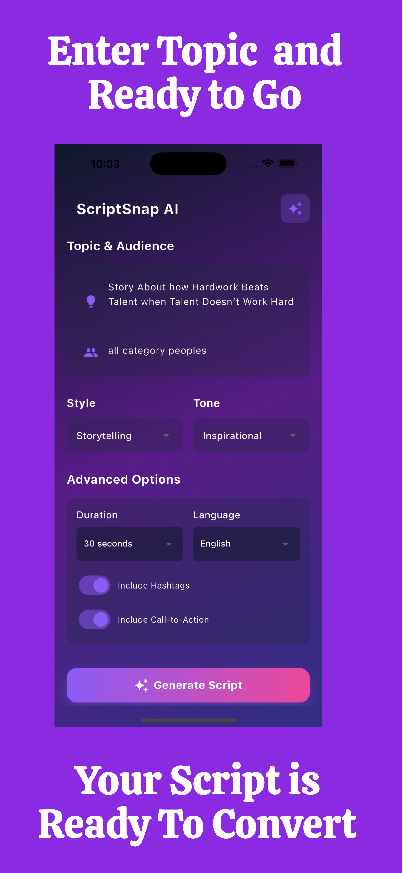 Social Media Scripts - Instagram, TikTok, and viral content creation